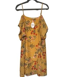 NWT! NAGGOO FLORAL COLD SHOULDER DRESS. Size Large